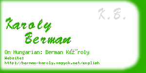 karoly berman business card